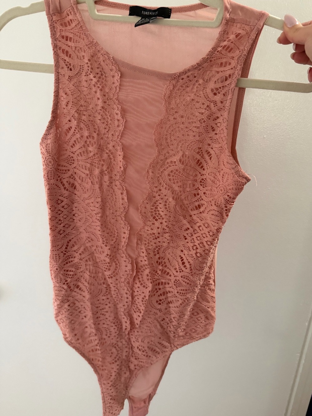 Forever 21 Dusty Rose Lace Bodysuit